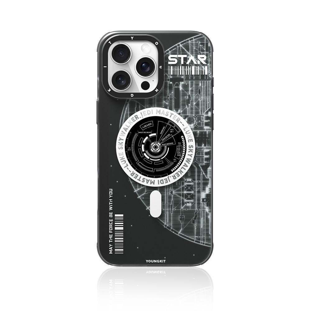 Apple iPhone 16 Pro Uyumlu Kılıf Magsafe Şarj Özellikli Airbagli Hologram Tasarımlı Youngkit Interstellar Serisi Kapak - 1