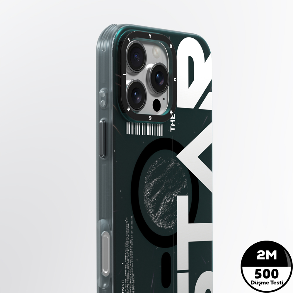 Apple iPhone 16 Pro Uyumlu Kılıf Magsafe Şarj Özellikli Airbagli Hologram Tasarımlı Youngkit Interstellar Serisi Kapak - 7