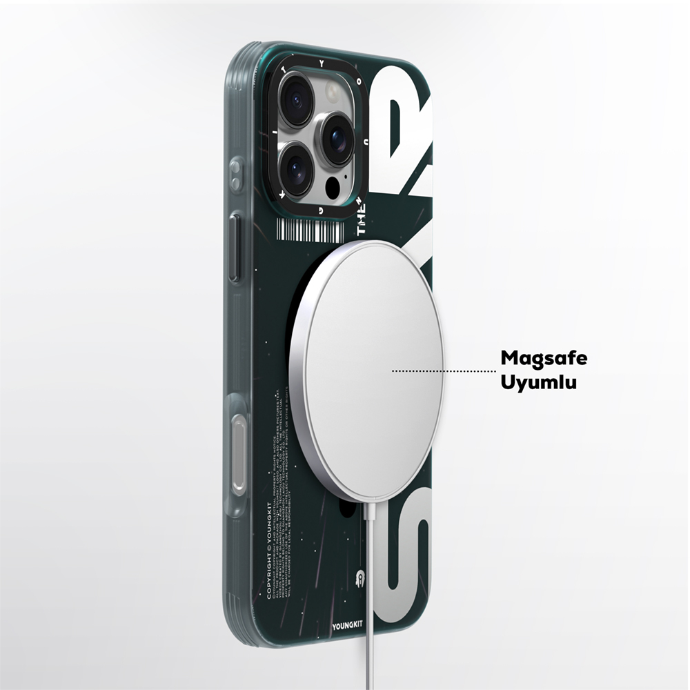 Apple iPhone 16 Pro Uyumlu Kılıf Magsafe Şarj Özellikli Airbagli Hologram Tasarımlı Youngkit Interstellar Serisi Kapak - 8