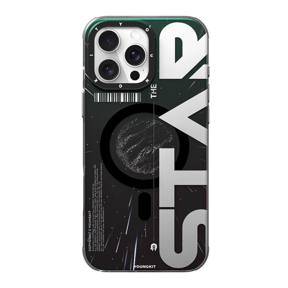 Apple iPhone 16 Pro Uyumlu Kılıf Magsafe Şarj Özellikli Airbagli Hologram Tasarımlı Youngkit Interstellar Serisi Kapak - 10