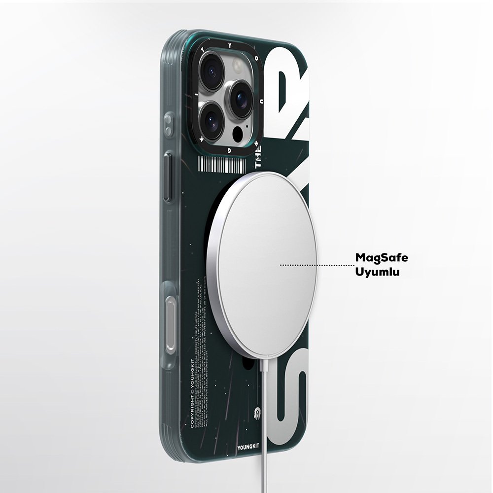 Apple iPhone 16 Pro Max Uyumlu Kılıf Magsafe Şarj Özellikli Airbagli Hologram Tasarımlı Youngkit Interstellar Serisi Kapak - 5