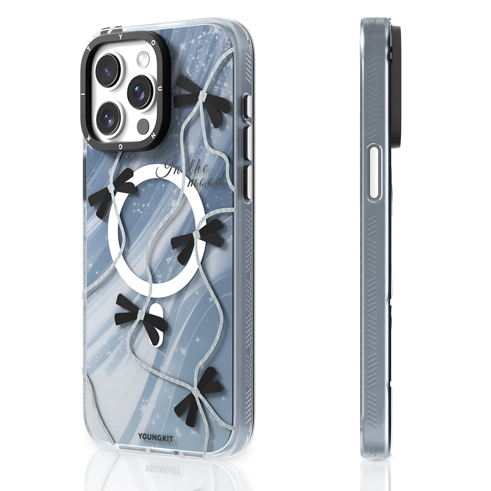 Apple iPhone 15 Pro Max Uyumlu Kılıf Magsafe Şarj Özellikli Airbagli Çift Katmanlı Youngkit Star&Butterfly Serisi Kapak - 2