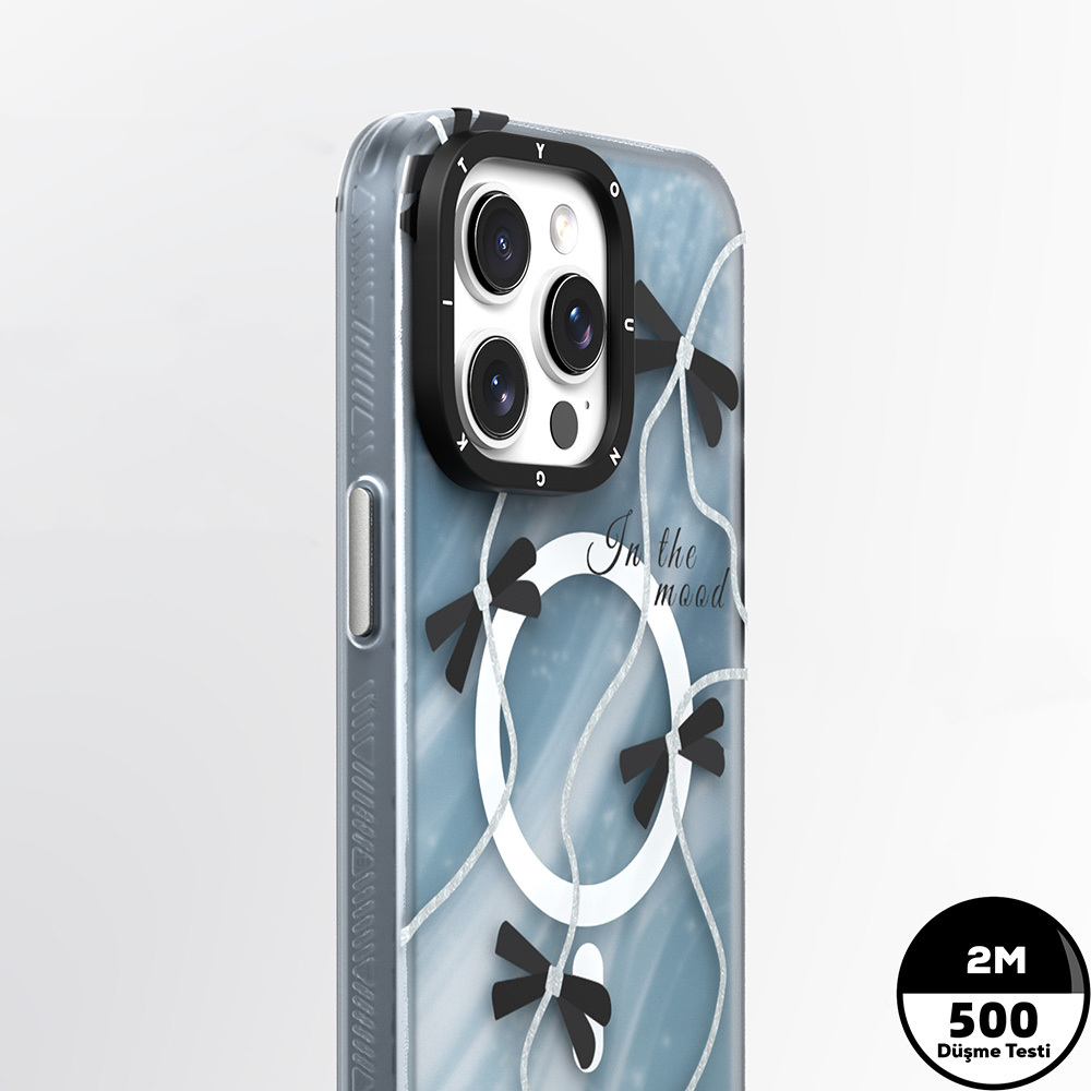 Apple iPhone 15 Pro Max Uyumlu Kılıf Magsafe Şarj Özellikli Airbagli Çift Katmanlı Youngkit Star&Butterfly Serisi Kapak - 5
