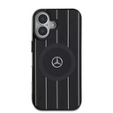 Apple iPhone 16 Plus Uyumlu Kılıf Mercedes Benz Orjinal Lisanslı Magsafe Şarj Özellikli Çift Katmanlı Paralel Çizgi Desenli Kapak - 2