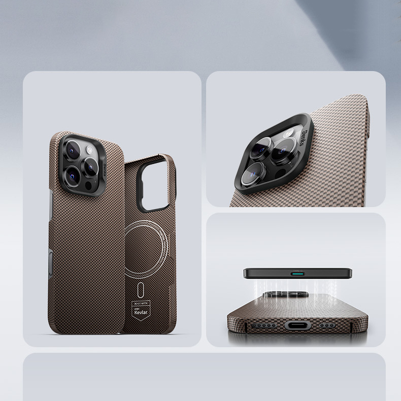 Apple iPhone 16 Pro Max Uyumlu Kılıf Magsafe Şarj Özellikli Benks Yeni ArmorTint Serisi ArmorAir Kevlar Kapak - 3
