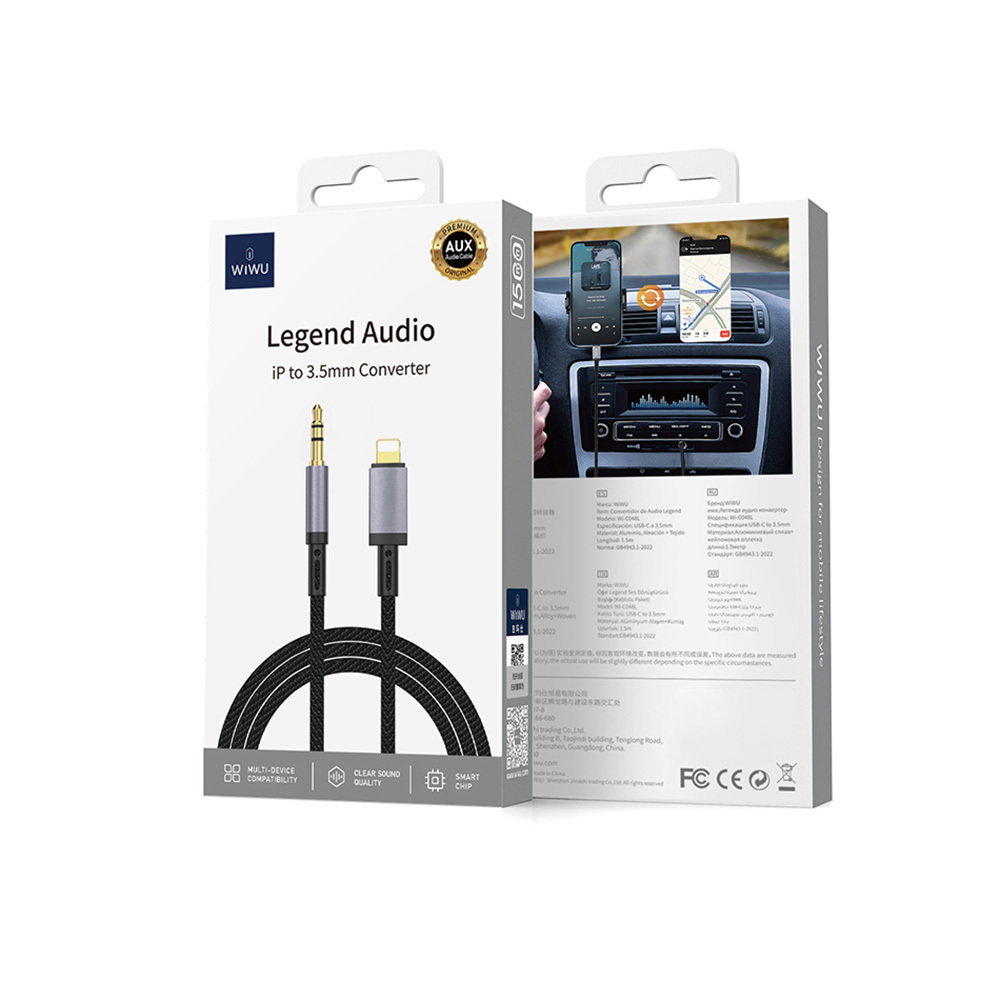 Wiwu Wi-C048 Legend Audio Serisi Lightning to 3.5mm Aux Ses Kablosu 1.5M - 6