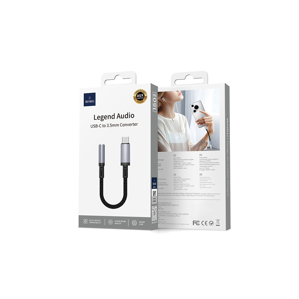 Wiwu Wi-C047 Legend Serisi Type-C To 3.5mm Aux Çevirici Ses Adaptörü - 3
