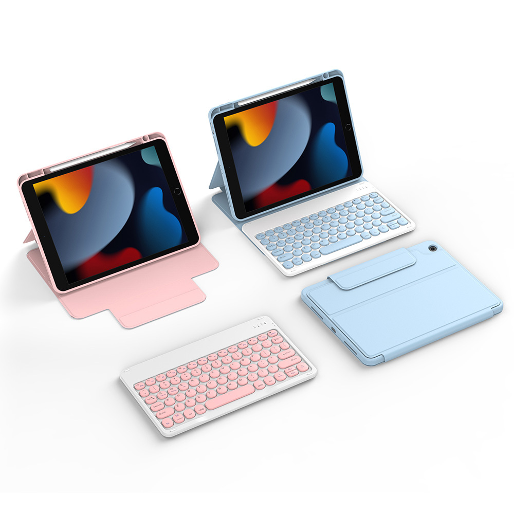 Apple iPad 10.2 Uyumlu (8.Nesil) Wiwu Protective Gizli Kalem Bölmeli Klavyeli Kılıf - 10