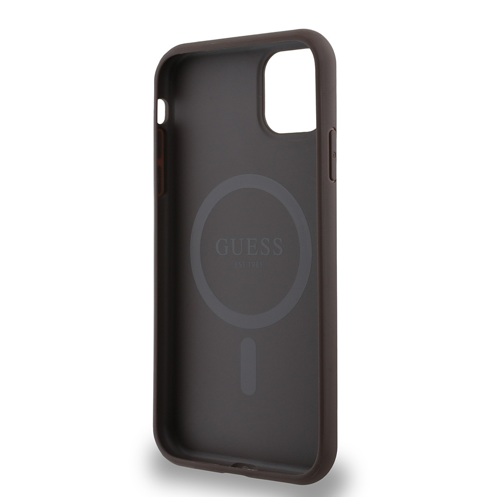 Apple iPhone 12 Uyumlu Kılıf Guess Orjinal Lisanslı Magsafe Şarj Özellikli Small 4G Classic Kapak - 13