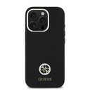 Apple iPhone 16 Pro Uyumlu Kılıf Guess Orjinal Lisanslı Yazı ve Taşlı 4G Logolu Metal Kamera Çerçeveli Silikon Kapak - 2