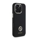 Apple iPhone 16 Pro Uyumlu Kılıf Guess Orjinal Lisanslı Yazı ve Taşlı 4G Logolu Metal Kamera Çerçeveli Silikon Kapak - 3