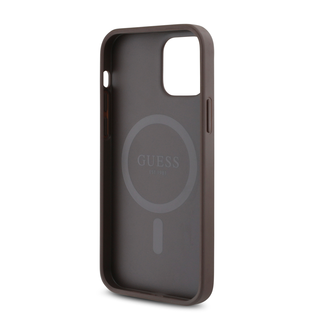 Apple iPhone 12 Pro Uyumlu Kılıf Guess Orjinal Lisanslı Magsafe Şarj Özellikli Small 4G Classic Kapak - 13