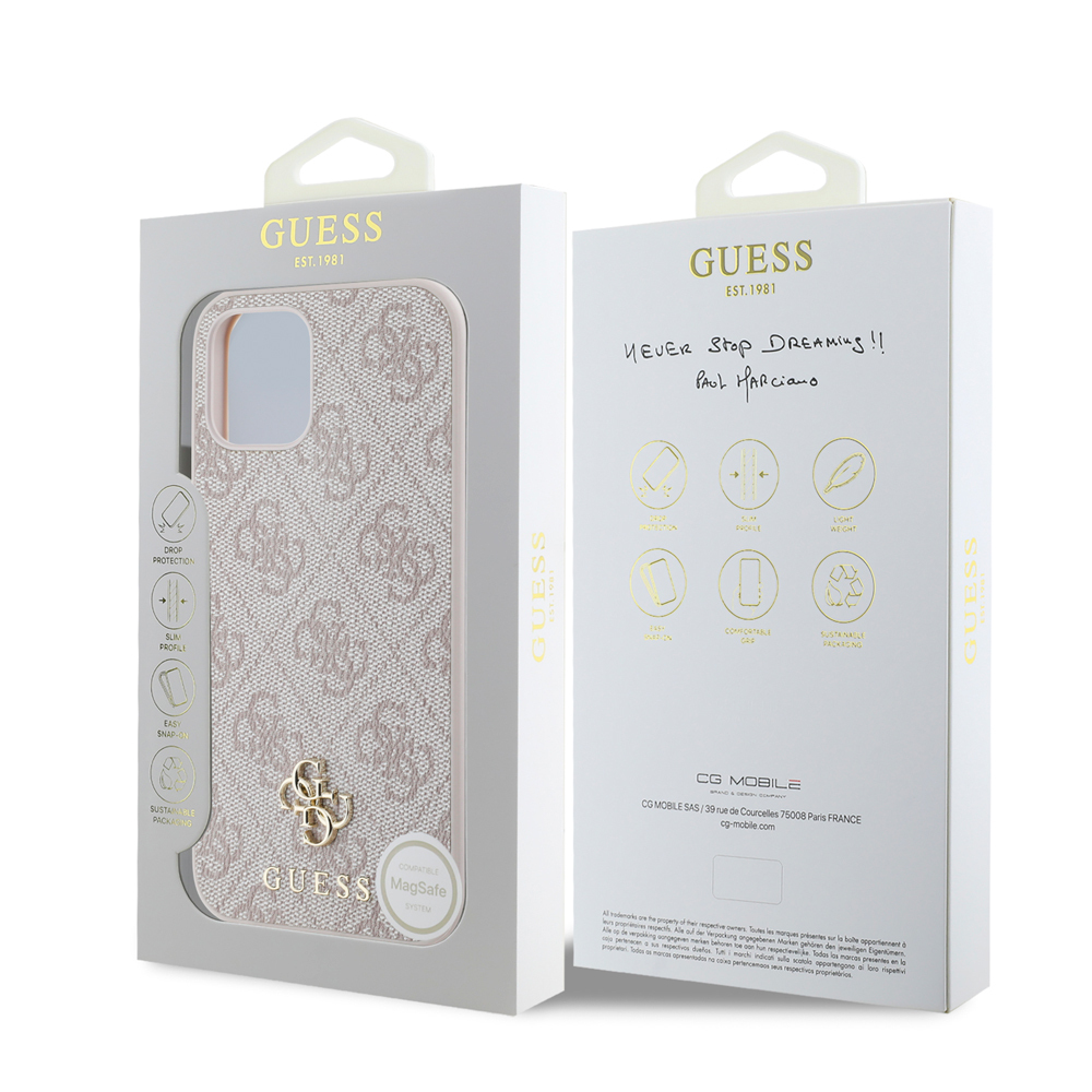 Apple iPhone 12 Pro Uyumlu Kılıf Guess Orjinal Lisanslı Magsafe Şarj Özellikli Small 4G Classic Kapak - 21