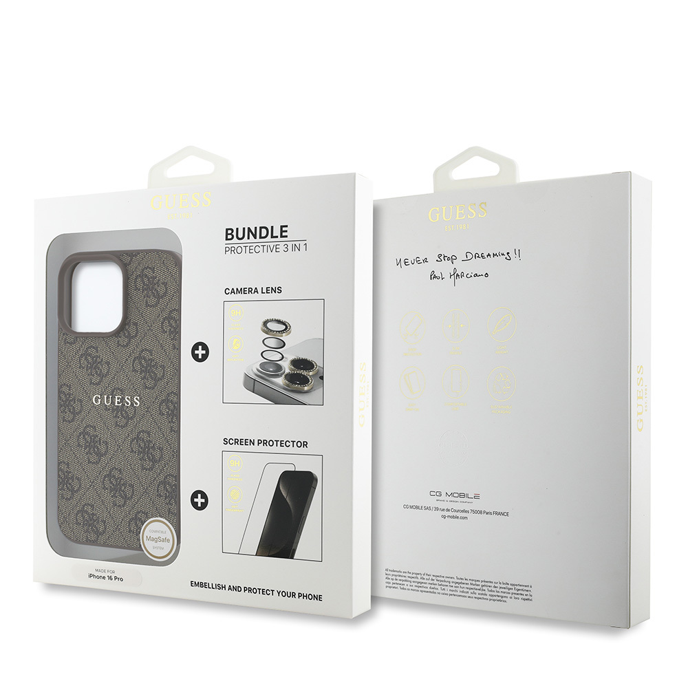 Apple iPhone 16 Pro Uyumlu Guess Orjinal Lisanslı Kılıf + Ekran Koruyucu + Lens Koruyucu 3in1 Aksesuar Seti - 14