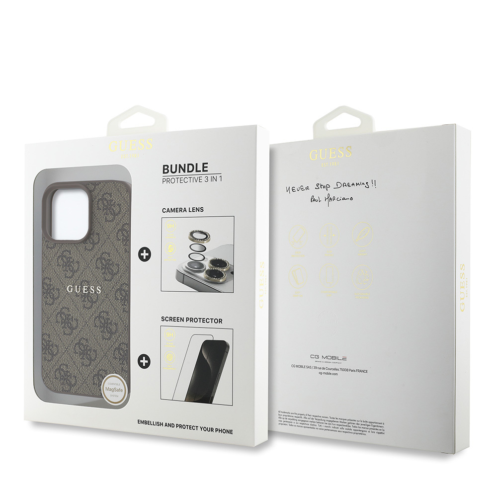 Apple iPhone 16 Pro Max Uyumlu Guess Orjinal Lisanslı Kılıf + Ekran Koruyucu + Lens Koruyucu 3in1 Aksesuar Seti - 7