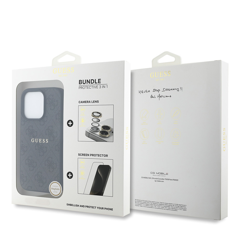 Apple iPhone 16 Pro Max Uyumlu Guess Orjinal Lisanslı Kılıf + Ekran Koruyucu + Lens Koruyucu 3in1 Aksesuar Seti - 14