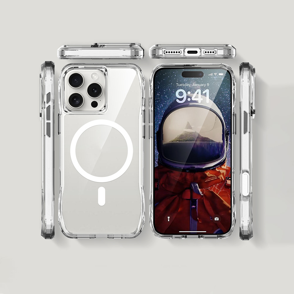 Apple iPhone 16 Pro Uyumlu Kılıf Magsafe Şarj Özellikli Airbagli Şeffaf Zore İncek Kapak - 4