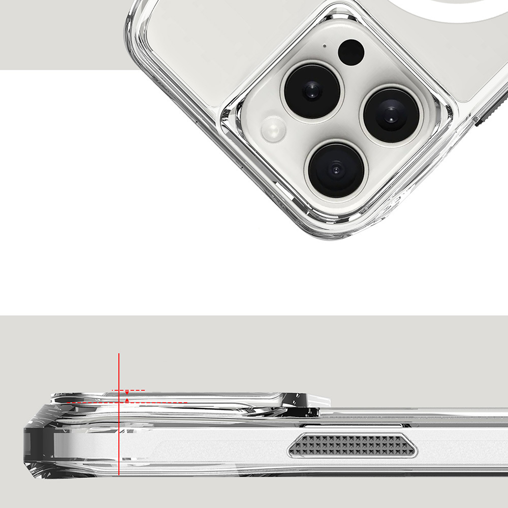 Apple iPhone 16 Pro Uyumlu Kılıf Magsafe Şarj Özellikli Airbagli Şeffaf Zore İncek Kapak - 5