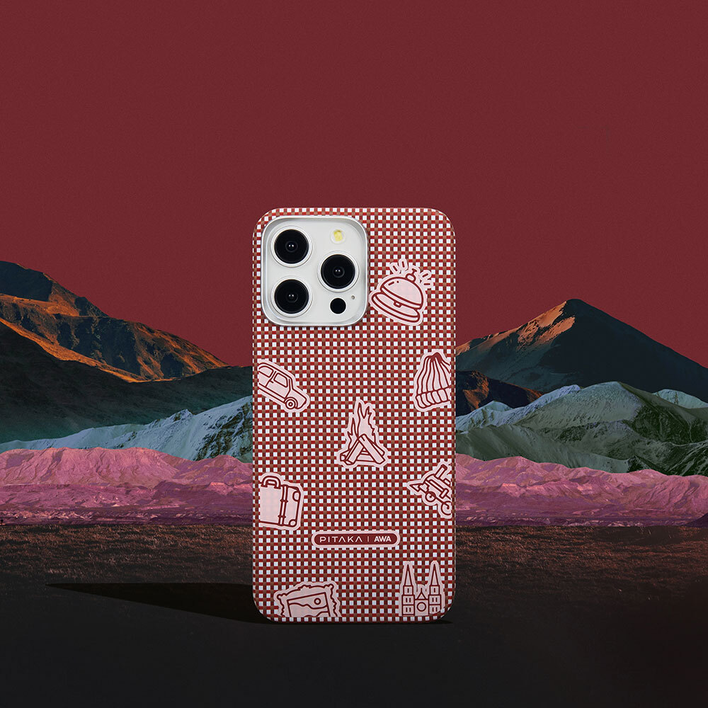 Apple iPhone 15 Pro Max Uyumlu Kılıf Magsafe Şarj Özellikli Awa Tasarımlı 1500D Aramid Fiber Pitaka Ultra-Slim Classic Serisi Bonfire Kapak - 5