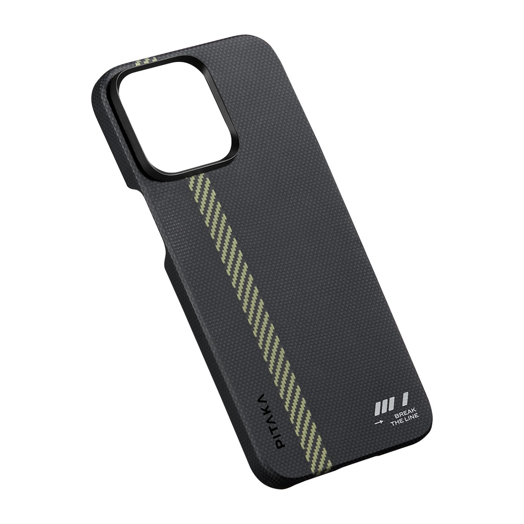 Apple iPhone 15 Pro Max Uyumlu Kılıf Magsafe Şarj Özellikli Aramid Fiber Pitaka Tactile Woven Break The Line Kapak - 7