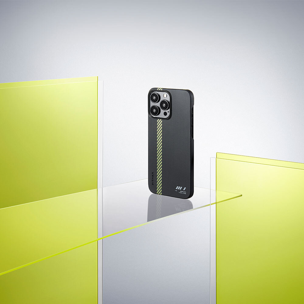 Apple iPhone 15 Pro Max Uyumlu Kılıf Magsafe Şarj Özellikli Aramid Fiber Pitaka Tactile Woven Break The Line Kapak - 17