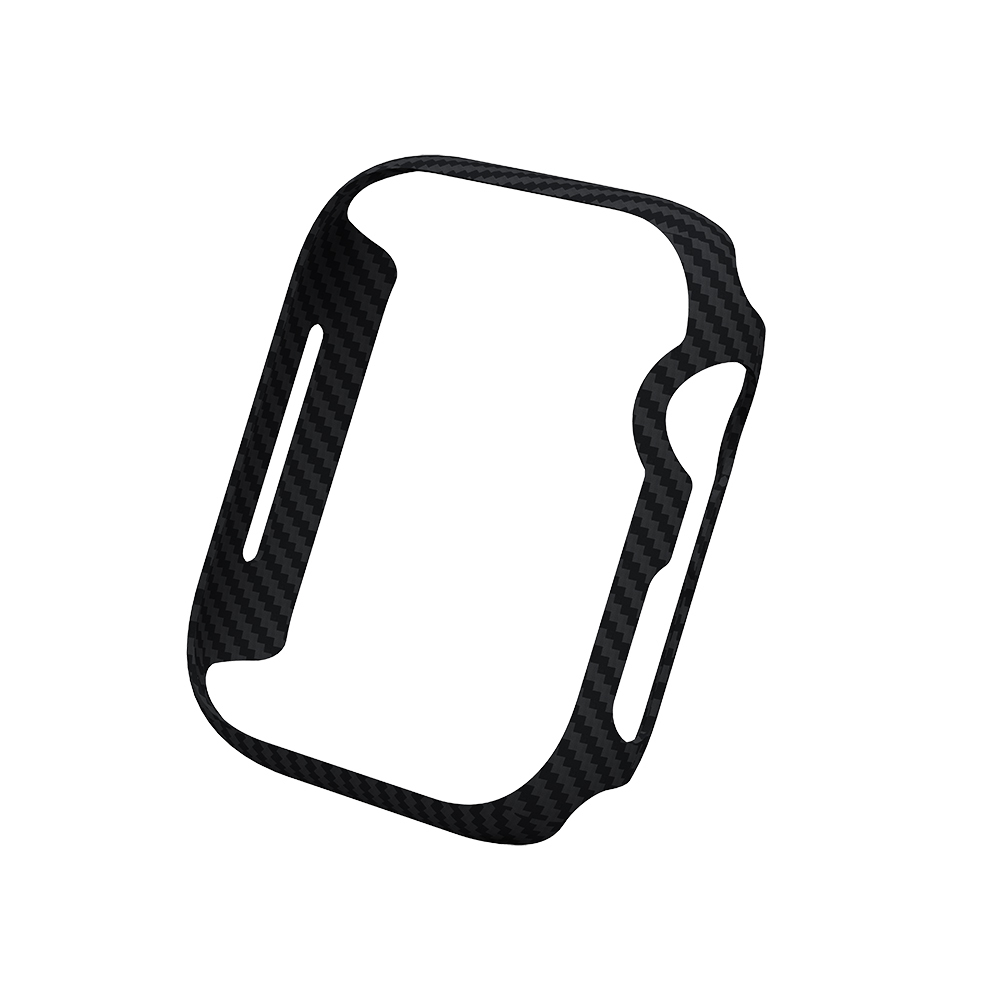Apple Watch 7 45mm Uyumlu 600D Aramid Fiber Classic Serisi Black-Grey Twill Kasa Koruyucu Pitaka Air Case - 1