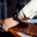 Apple Watch 7 45mm Uyumlu 600D Aramid Fiber Classic Serisi Black-Grey Twill Kasa Koruyucu Pitaka Air Case - 12