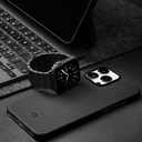 Apple Watch 7 45mm Uyumlu 600D Aramid Fiber Classic Serisi Black-Grey Twill Kasa Koruyucu Pitaka Air Case - 17