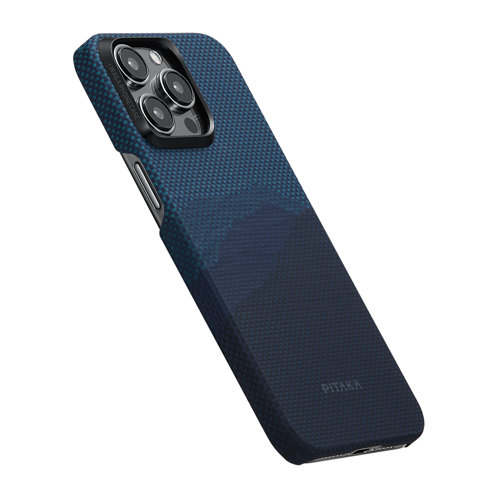 Apple iPhone 15 Pro Uyumlu Kılıf Magsafe Şarj Özellikli Aramid Fiber Pitaka Tactile Woven Starpeak Serisi Over The Horizon Kapak - 8