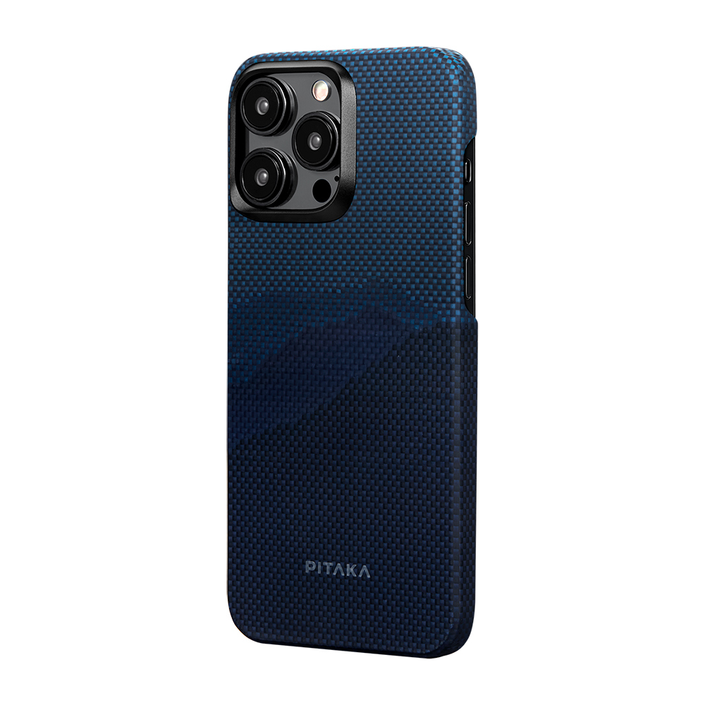 Apple iPhone 15 Pro Max Uyumlu Kılıf Magsafe Şarj Özellikli Aramid Fiber Pitaka Tactile Woven Starpeak Serisi Over The Horizon Kapak - 2