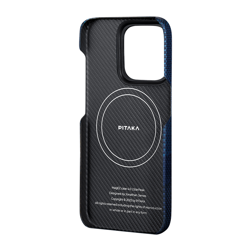 Apple iPhone 15 Pro Max Uyumlu Kılıf Magsafe Şarj Özellikli Aramid Fiber Pitaka Tactile Woven Starpeak Serisi Over The Horizon Kapak - 11