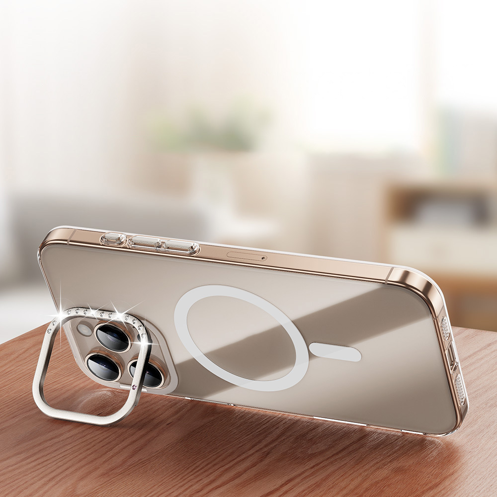 Apple iPhone 16 Pro Uyumlu Kılıf Magsafe Şarj Özellikli Kamera Standlı Zore Estop Kapak - 1