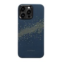 Apple iPhone 15 Pro Uyumlu Kılıf Magsafe Şarj Özellikli Aramid Fiber Pitaka Tactile Woven Starpeak Serisi Milky Way Galaxy Kapak - 1