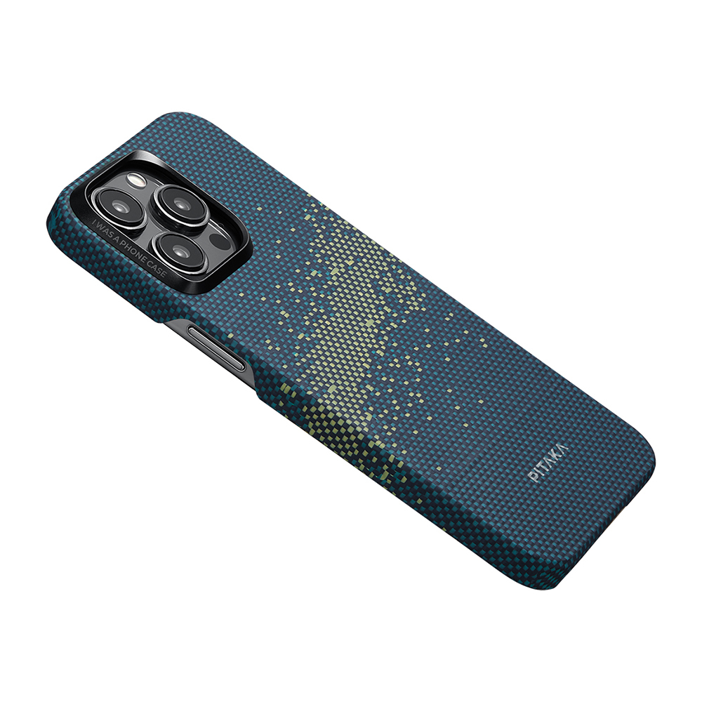 Apple iPhone 15 Pro Uyumlu Kılıf Magsafe Şarj Özellikli Aramid Fiber Pitaka Tactile Woven Starpeak Serisi Milky Way Galaxy Kapak - 8