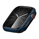 Apple Watch 7 45mm Uyumlu 600D Aramid Fiber Classic Serisi Black-Blue Twill Kasa Koruyucu Pitaka Air Case - 7