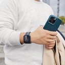 Apple Watch 7 45mm Uyumlu 600D Aramid Fiber Classic Serisi Black-Blue Twill Kasa Koruyucu Pitaka Air Case - 18