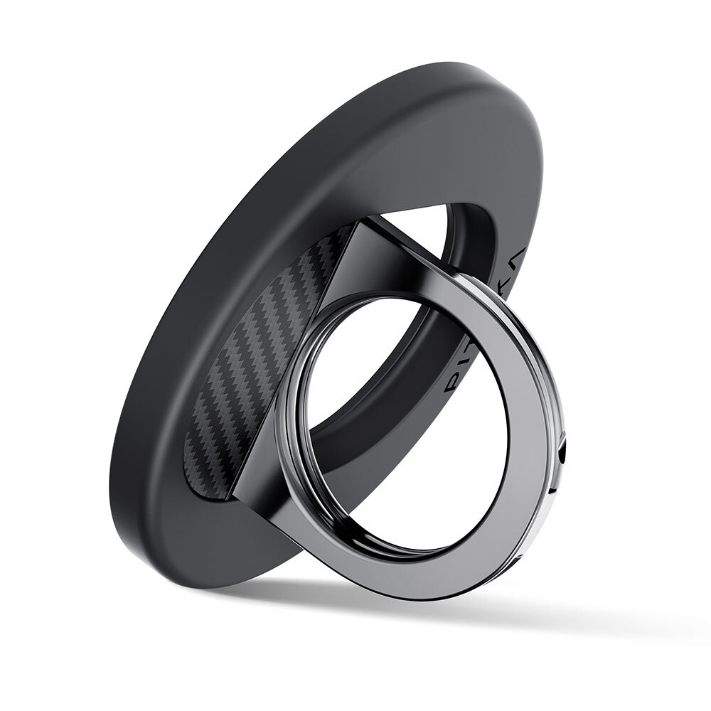 Pitaka 600D Aramid Fiber Classic Serisi Black-Grey Twill MagEZ Grip 3 Magnetik Ring Stand Telefon Tutucu - 1