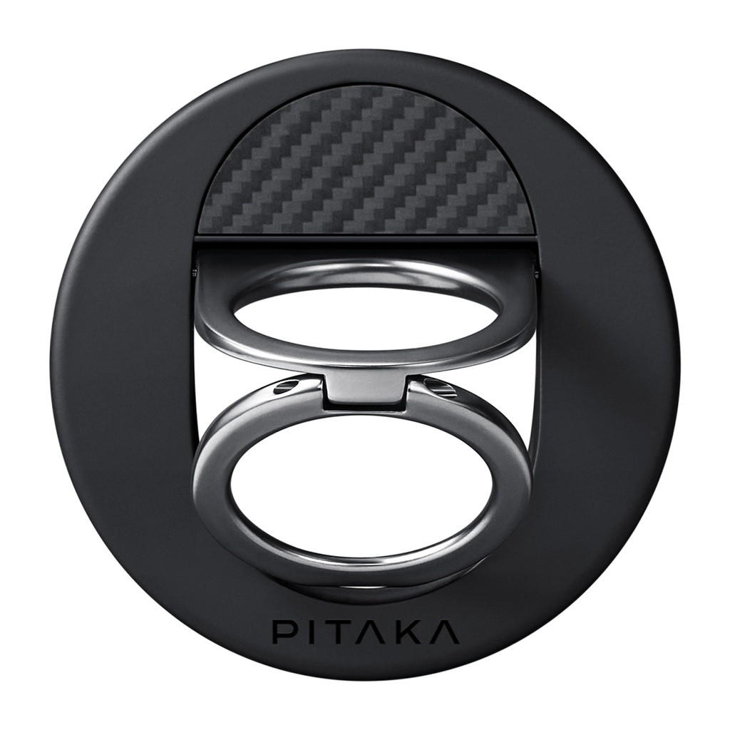 Pitaka 600D Aramid Fiber Classic Serisi Black-Grey Twill MagEZ Grip 3 Magnetik Ring Stand Telefon Tutucu - 3