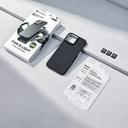 Apple iPhone 15 Pro Max Uyumlu Kılıf Magsafe Şarj Özellikli 600D Aramid Fiber Pitaka Ultra-Slim Classic Serisi Black-Grey Twill Kapak - 12