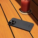 Apple iPhone 15 Pro Max Uyumlu Kılıf Magsafe Şarj Özellikli 600D Aramid Fiber Pitaka Ultra-Slim Classic Serisi Black-Grey Twill Kapak - 16