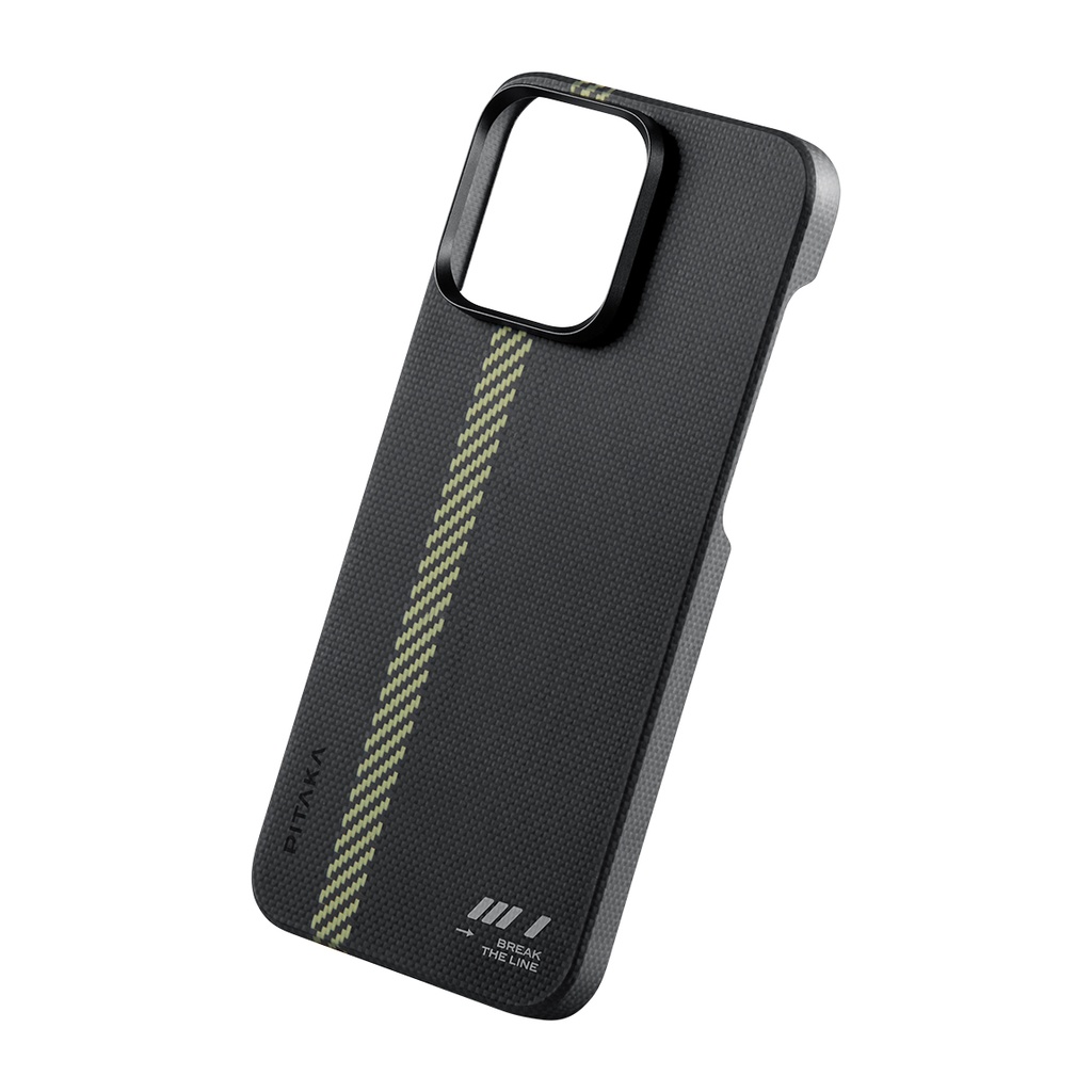 Apple iPhone 15 Pro Uyumlu Kılıf Magsafe Şarj Özellikli Aramid Fiber Pitaka Tactile Woven Break The Line Kapak - 10