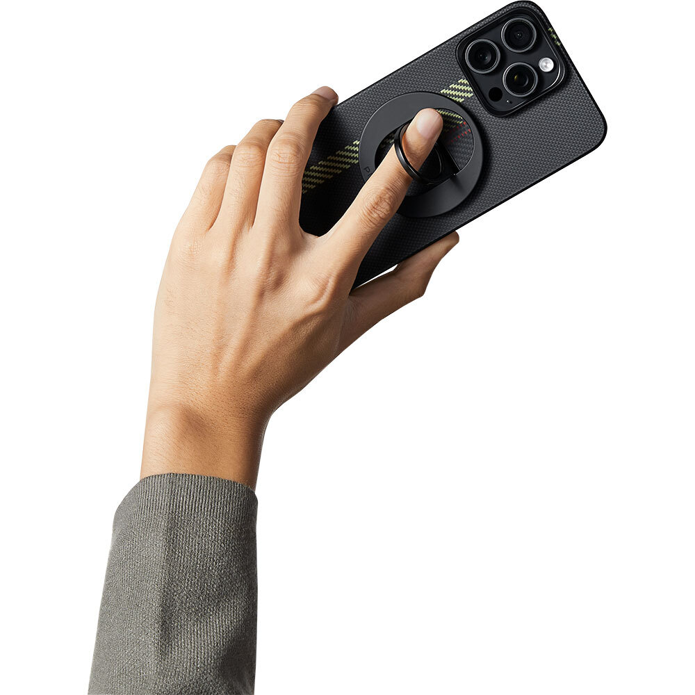 Apple iPhone 15 Pro Uyumlu Kılıf Magsafe Şarj Özellikli Aramid Fiber Pitaka Tactile Woven Break The Line Kapak - 12
