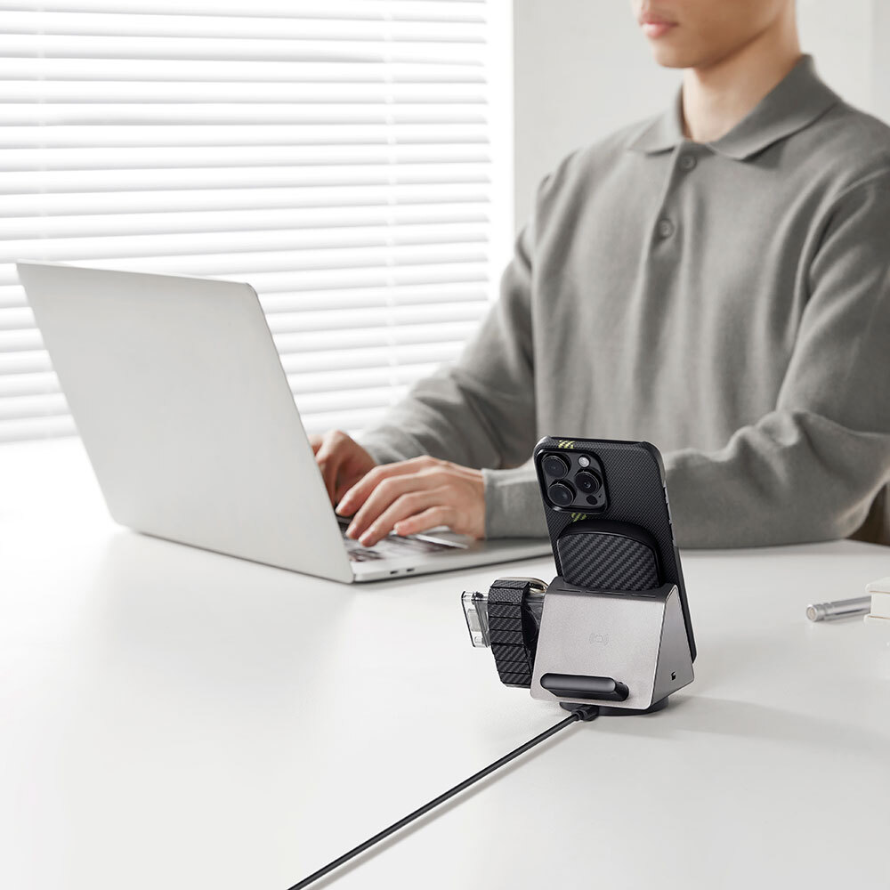 Apple iPhone 15 Pro Uyumlu Kılıf Magsafe Şarj Özellikli Aramid Fiber Pitaka Tactile Woven Break The Line Kapak - 14