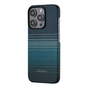 Apple iPhone 15 Pro Uyumlu Kılıf Magsafe Şarj Özellikli Aramid Fiber Pitaka Tactile Woven Sunset-Moonrise Serisi Moonrise Kapak - 2