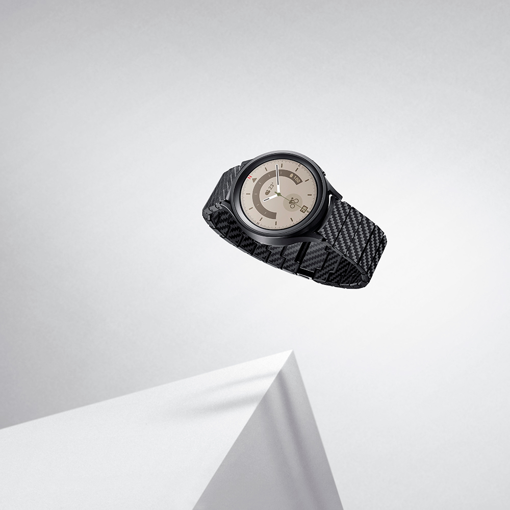 Samsung Galaxy Watch 4 Classic 46mm Uyumlu Karbon Fiber Pitaka Modern Serisi Black-Grey Twill Kordon - 16