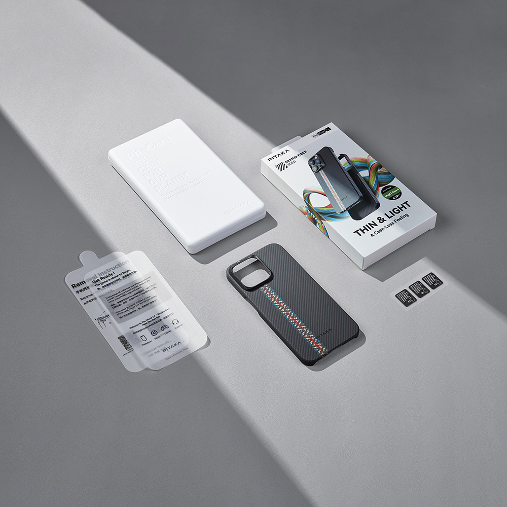 Apple iPhone 15 Pro Max Uyumlu Kılıf Magsafe Şarj Özellikli 600D Aramid Fiber Pitaka Tactile Woven Orchestra Serisi Rhapsody Kapak - 13