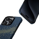 Apple iPhone 15 Pro Max Uyumlu Kılıf Magsafe Şarj Özellikli Aramid Fiber Pitaka Tactile Woven Starpeak Serisi Milky Way Galaxy Kapak - 6