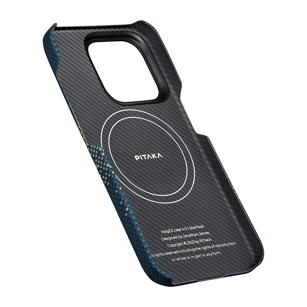 Apple iPhone 15 Pro Max Uyumlu Kılıf Magsafe Şarj Özellikli Aramid Fiber Pitaka Tactile Woven Starpeak Serisi Milky Way Galaxy Kapak - 14