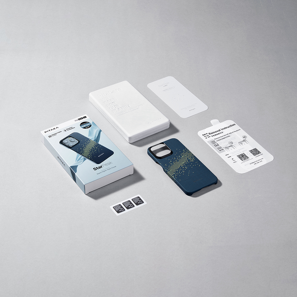 Apple iPhone 15 Pro Max Uyumlu Kılıf Magsafe Şarj Özellikli Aramid Fiber Pitaka Tactile Woven Starpeak Serisi Milky Way Galaxy Kapak - 16