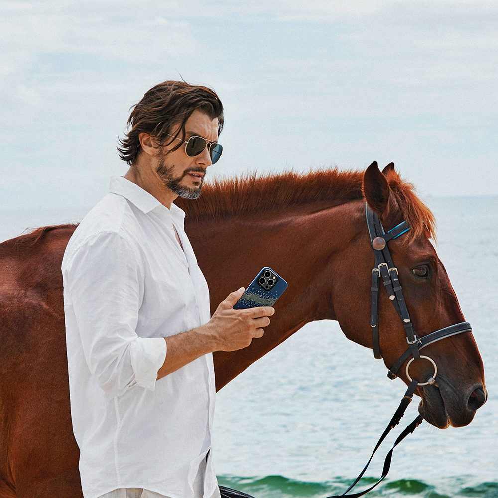 Apple iPhone 15 Pro Max Uyumlu Kılıf Magsafe Şarj Özellikli Aramid Fiber Pitaka Tactile Woven Starpeak Serisi Milky Way Galaxy Kapak - 18